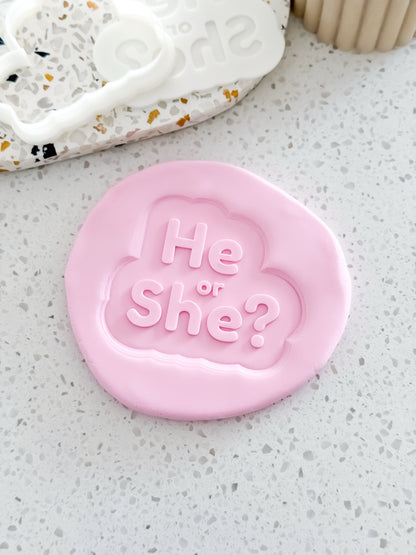 He or She? Stamp & Cutter - Perfect for Fondant & Sugar Cookies
