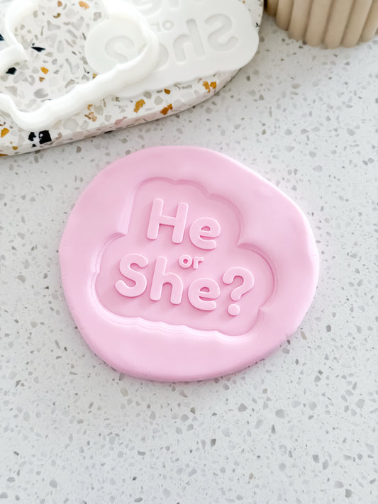 He or She? Stamp & Cutter - Perfect for Fondant & Sugar Cookies