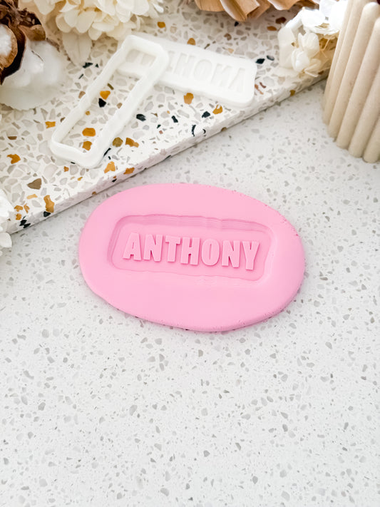 Custom Name (FN) Stamp & Cutter - Perfect for Fondant & Sugar Cookies