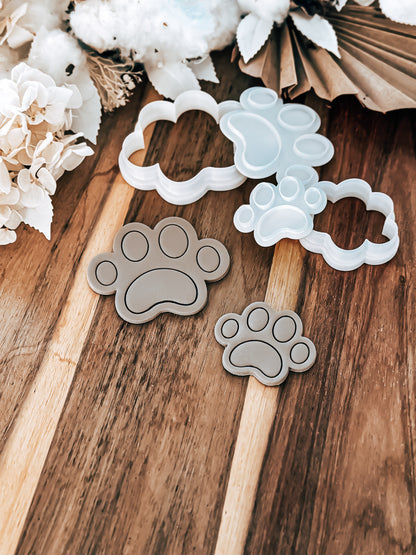 Paw Prints - Cookie Stamp & Cutter - Fondant & Sugar Cookies