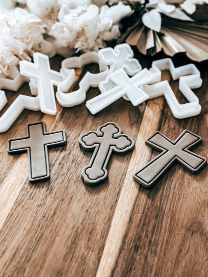 Curved Cross - Cookie Stamp and Cutter