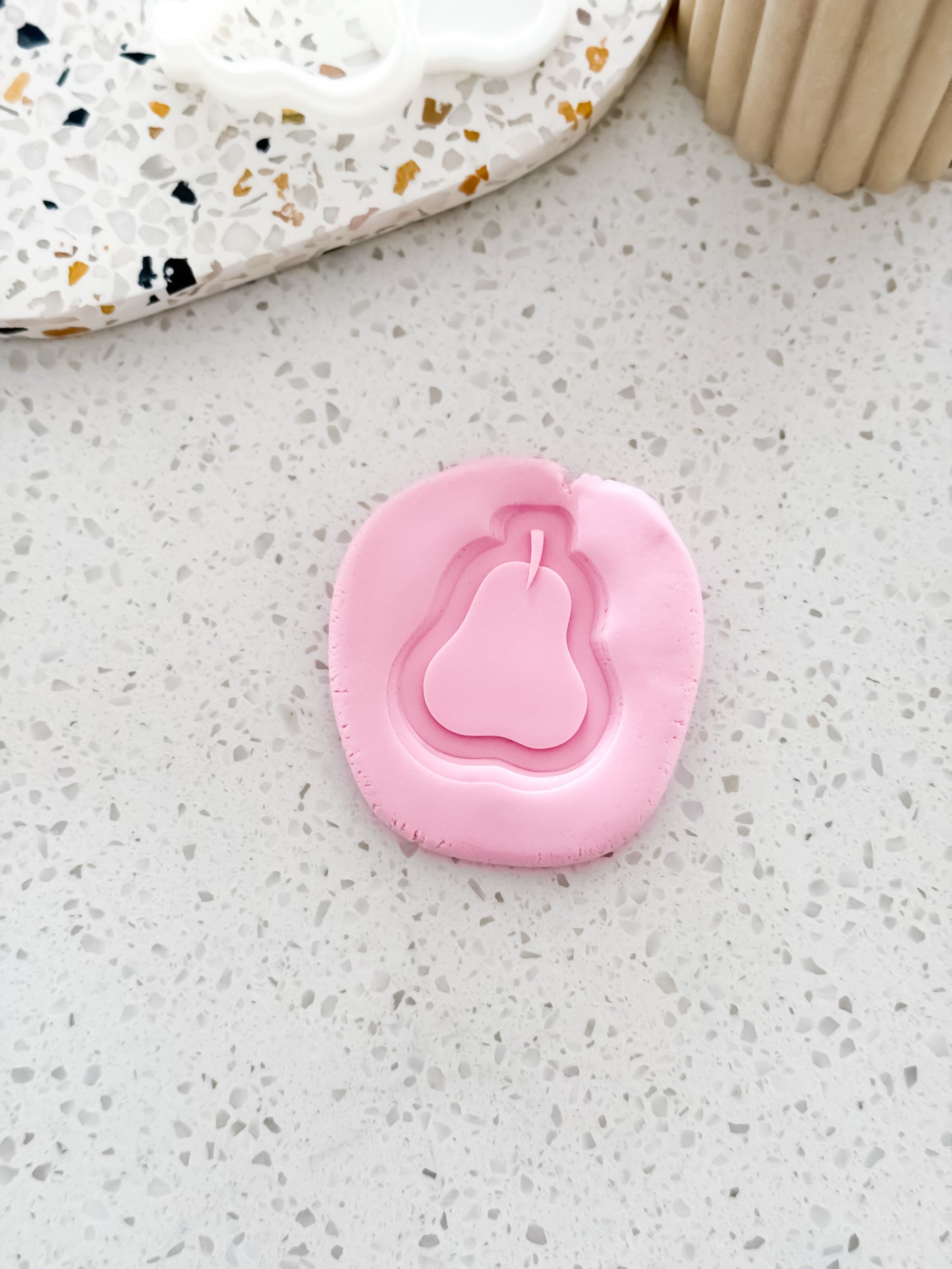 Mini Pear (Caterpillar) Stamp & Cutter - Perfect for Fondant & Sugar Cookies