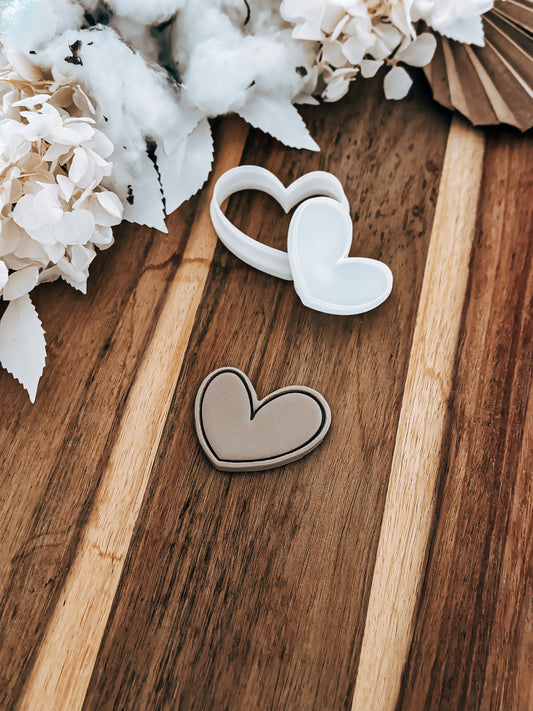 Mini Heart Outline - Cookie Stamp and Cutter - Ideal for Fondant & Sugar Cookies