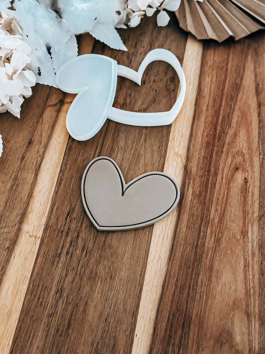 Heart Outline - Cookie Stamp and Cutter - Ideal for Fondant & Sugar Cookies