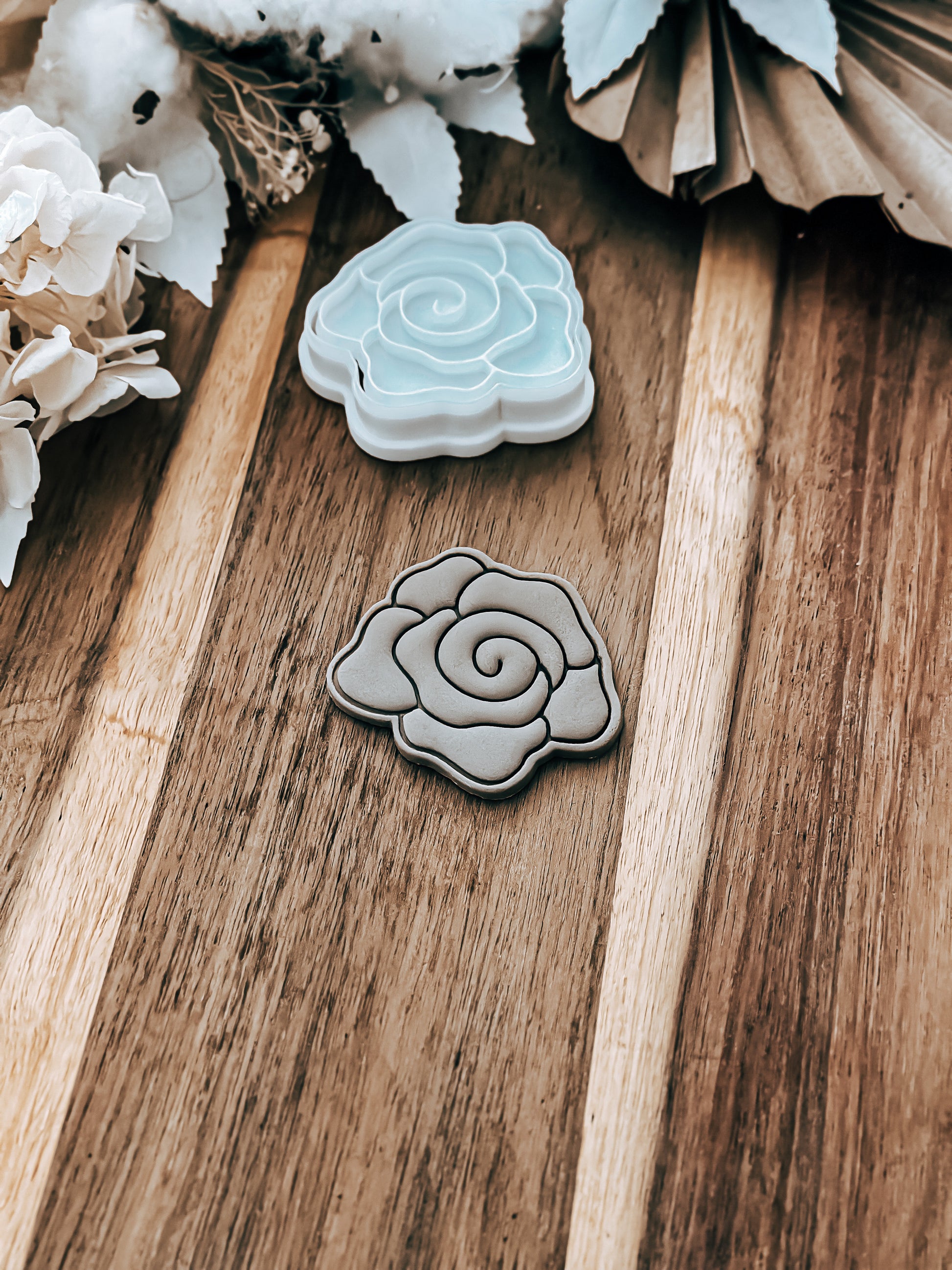 Mini Rose Flower Cookie Stamp & Cutter - Fondant & Sugar Cookies