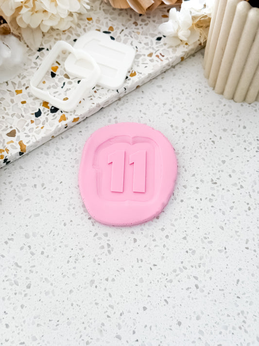Mini Number Plaque Stamp & Cutter - Perfect for Fondant & Sugar Cookies