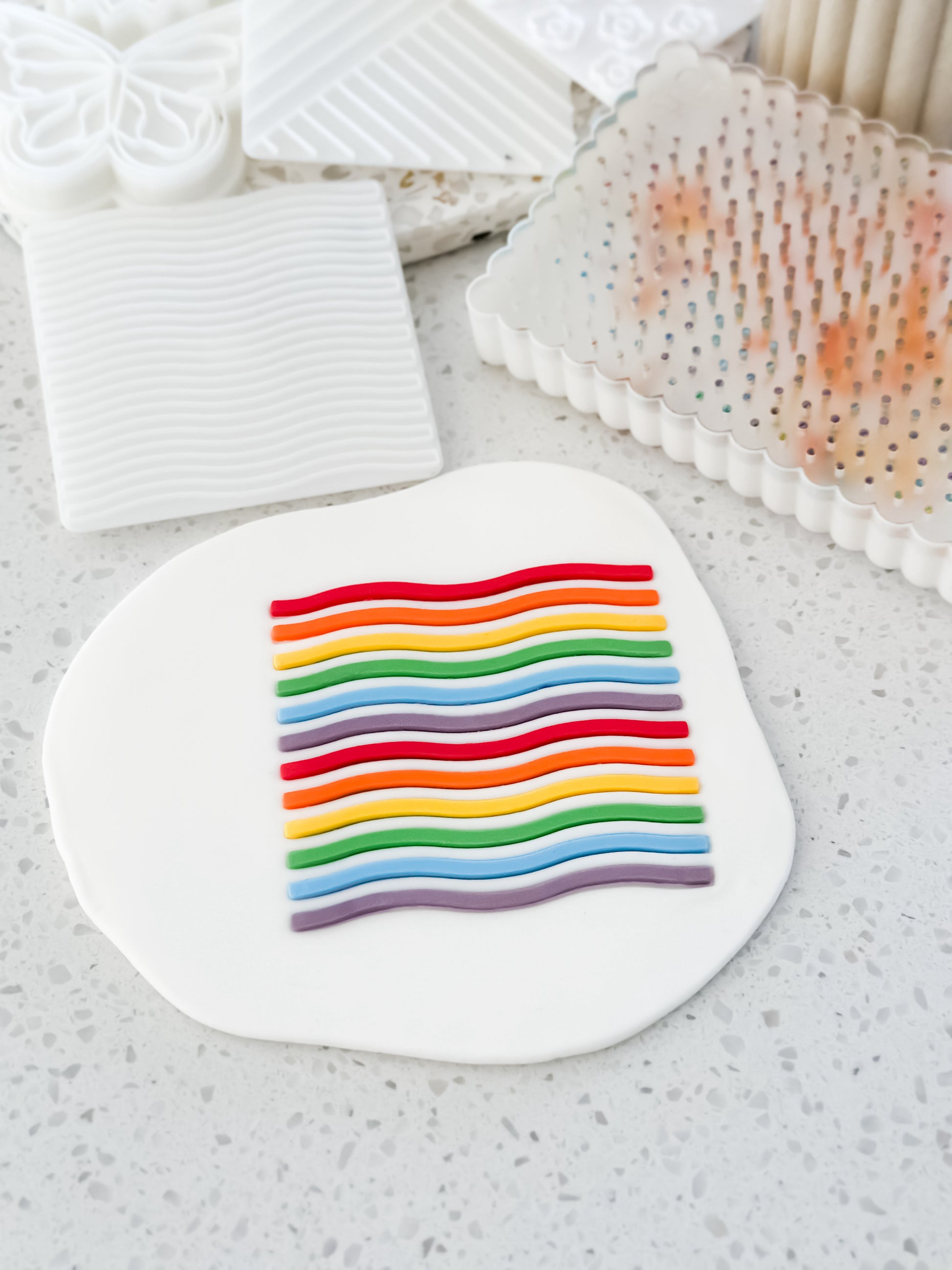 Wave Line Pattern -Cookie Stamp - Fondant & Sugar Cookies