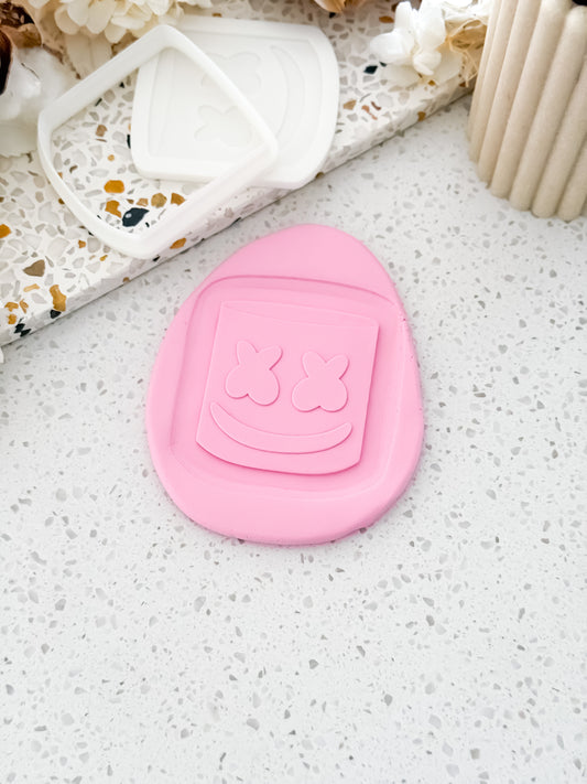 Marshmello Helmet Stamp & Cutter - Perfect for Fondant & Sugar Cookies