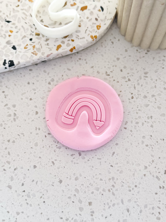 Mini Rainbow Pencil Stamp & Cutter - Perfect for Fondant & Sugar Cookies