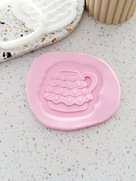 Christmas Tree Mug Stamp & Cutter - Perfect for Fondant & Sugar Cookies