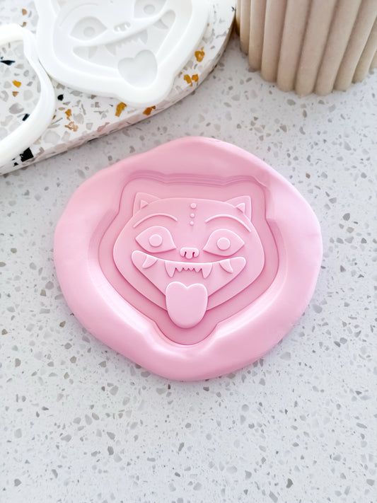 Fangface Kitty Stamp & Cutter - Perfect for Fondant & Sugar Cookies