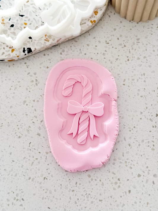 Candy Cane (Bow) Stamp & Cutter - Perfect for Fondant & Sugar Cookies