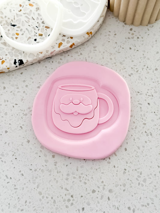 Santa Mug Stamp & Cutter - Perfect for Fondant & Sugar Cookies