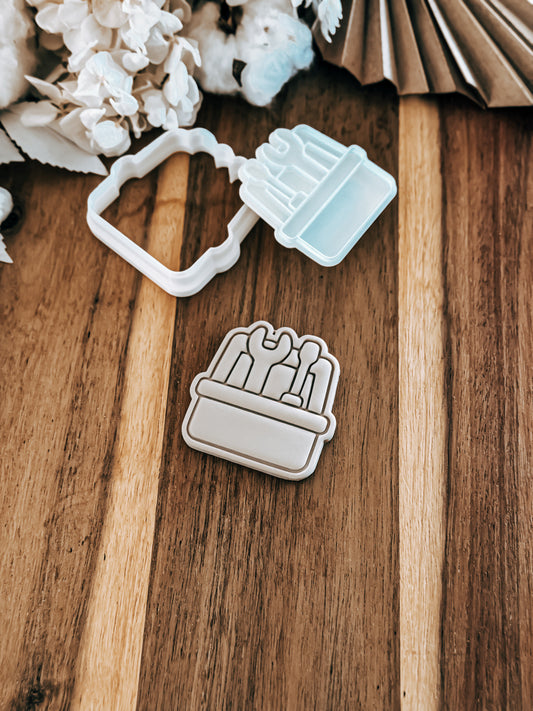 Mini Tool Box Stamp & Cutter - Perfect for Fondant & Sugar Cookies