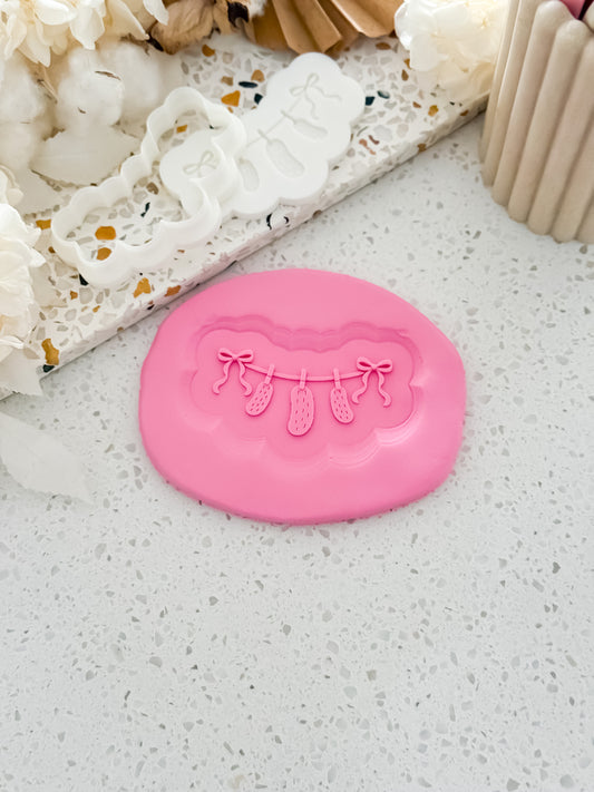 Pickle Clothesline Stamp & Cutter - Perfect for Fondant & Sugar Cookies