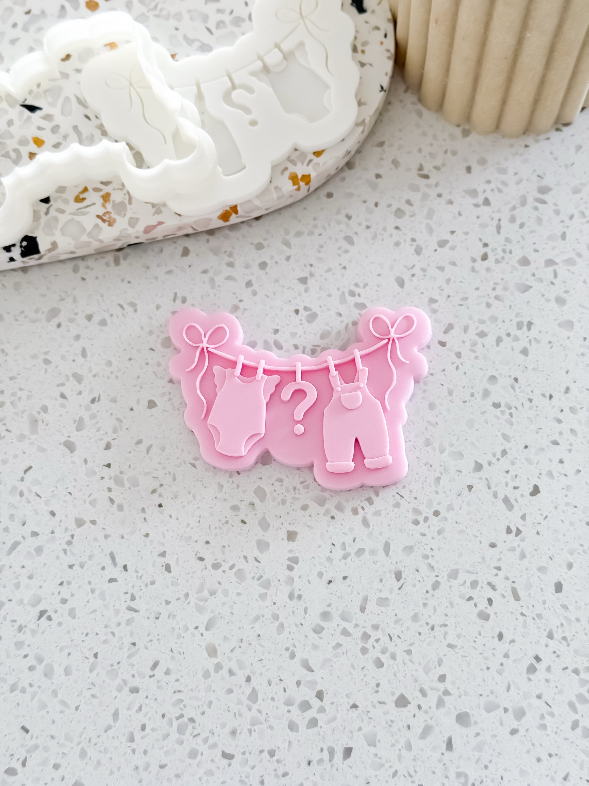 Boy or Girl? Clothesline Stamp & Cutter - Perfect for Fondant & Sugar Cookies