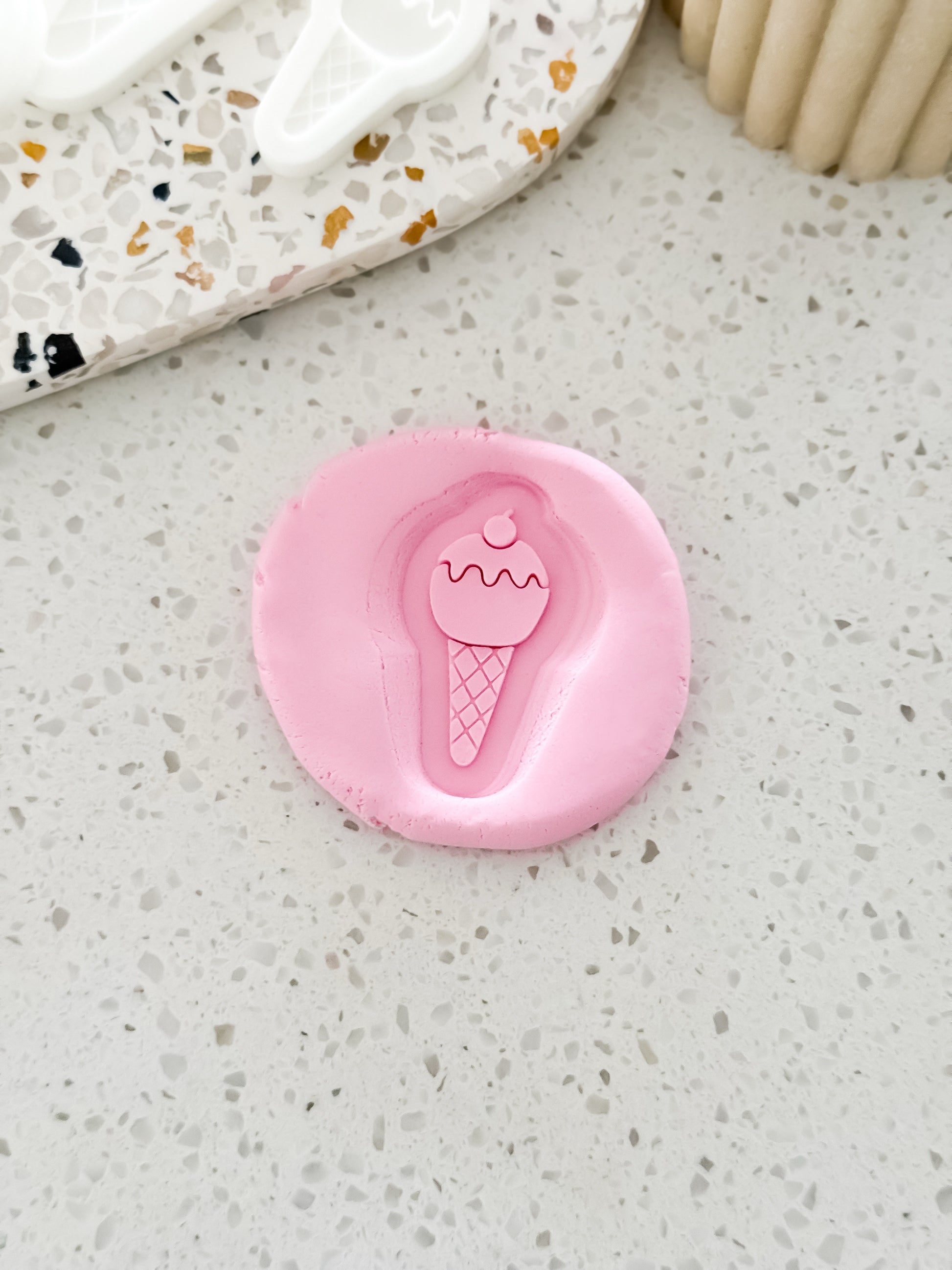 Mini Ice Cream (Caterpillar) Stamp & Cutter - Perfect for Fondant & Sugar Cookies