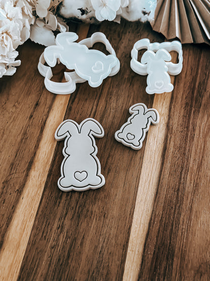 Mini Bunny Behind (Ears Down) - Cookie Stamp and Cutter - Ideal for Fondant & Sugar Cookies