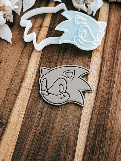 Sonic Head (Side) - Cookie Stamp and Cutter - Ideal for Fondant & Sugar Cookies