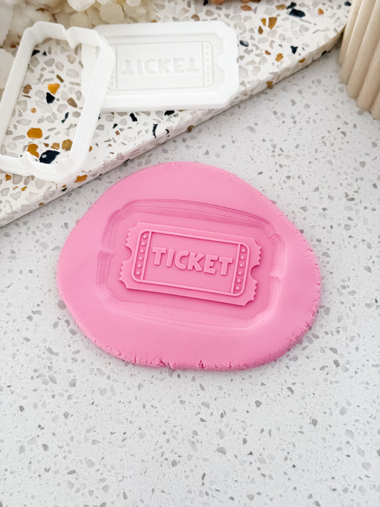All Aboard Ticket Stamp & Cutter - Perfect for Fondant & Sugar Cookies