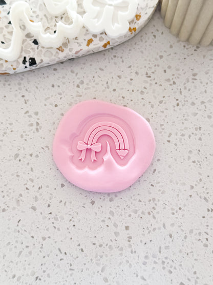 Mini Rainbow Pencil (Bow) Stamp & Cutter - Perfect for Fondant & Sugar Cookies