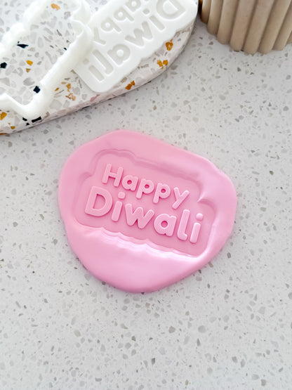 Happy Diwali Stamp and Cutter - Perfect for Fondant & Sugar Cookies