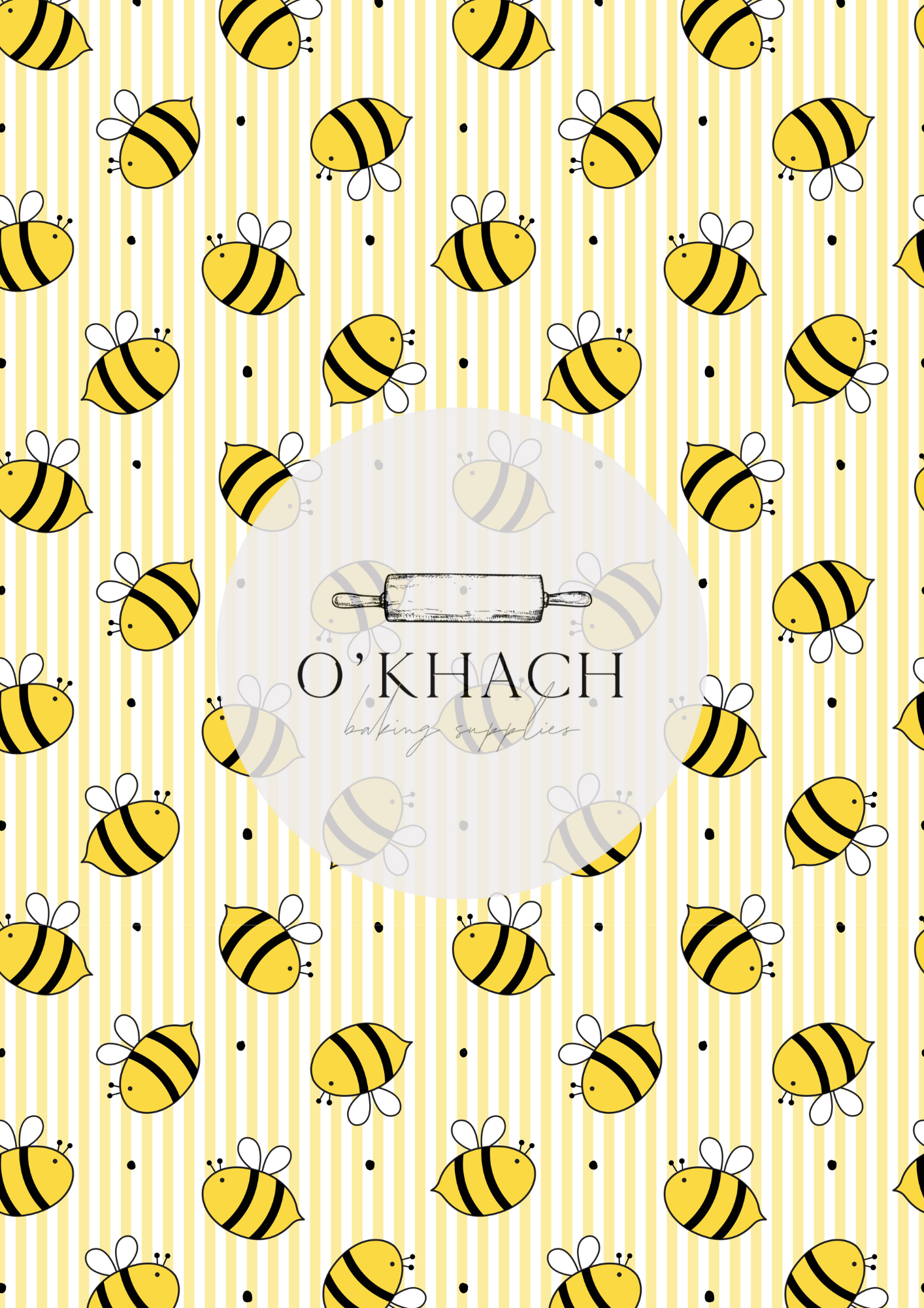 Bees & Honey Pattern No.1 - Edible Image - Premium Edible Image from O'Khach Baking Supplies - Just $16.99! Shop now at O'Khach Baking Supplies