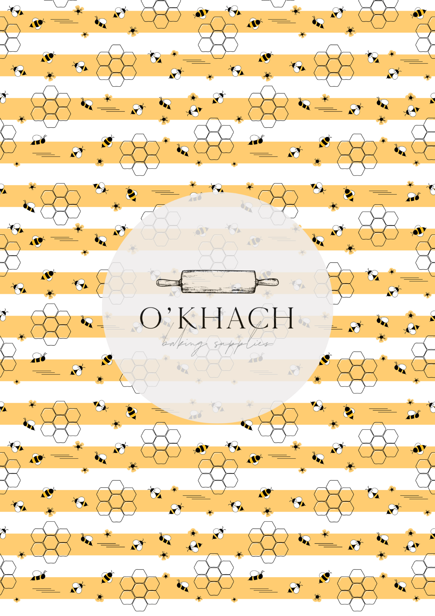 Bees & Honey Pattern No.10 - Edible Image - Premium Edible Image from O'Khach Baking Supplies - Just $16.99! Shop now at O'Khach Baking Supplies