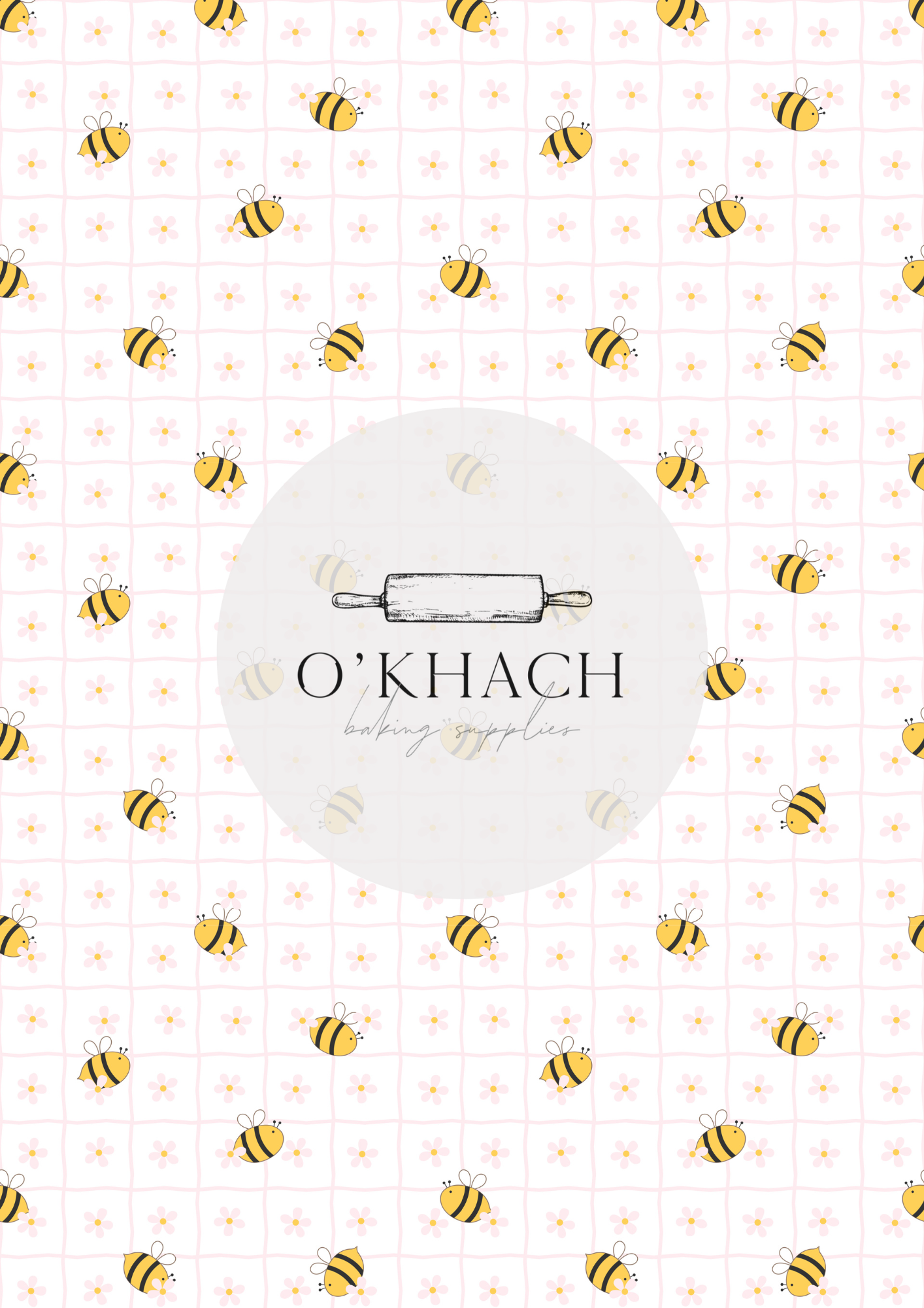 Bees & Honey Pattern No.3 - Edible Image - Premium Edible Image from O'Khach Baking Supplies - Just $16.99! Shop now at O'Khach Baking Supplies