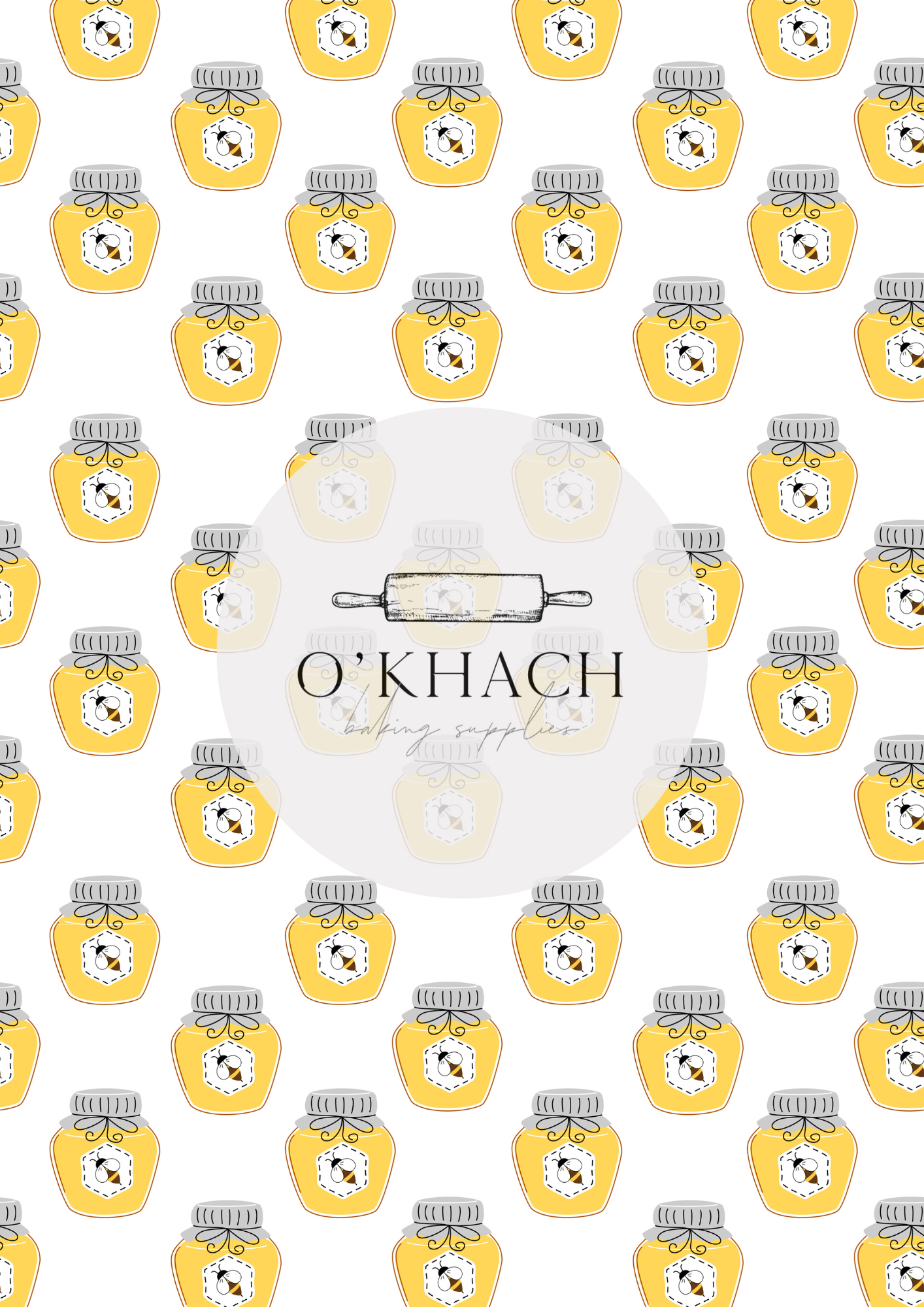 Bees & Honey Pattern No.8 - Edible Image - Premium Edible Image from O'Khach Baking Supplies - Just $16.99! Shop now at O'Khach Baking Supplies