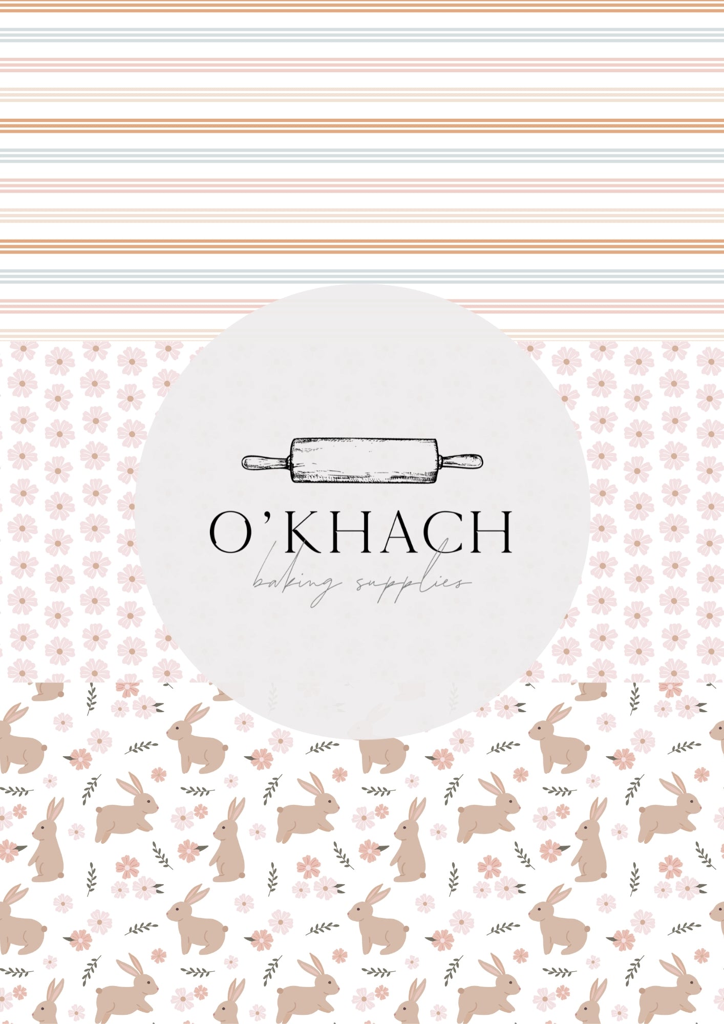 Bunny Garden Pattern No.18 - Edible Image - O'Khach Baking Supplies