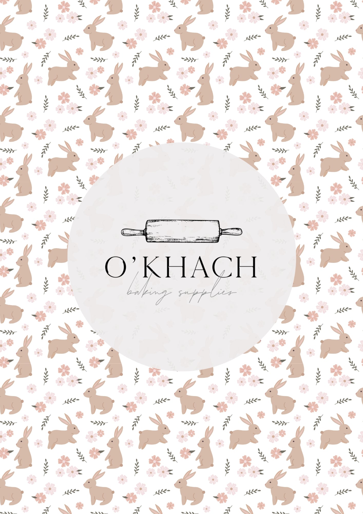 Bunny Garden Pattern No.6 - Edible Image - O'Khach Baking Supplies