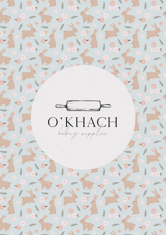 Bunny Garden Pattern No.8 - Edible Image - O'Khach Baking Supplies