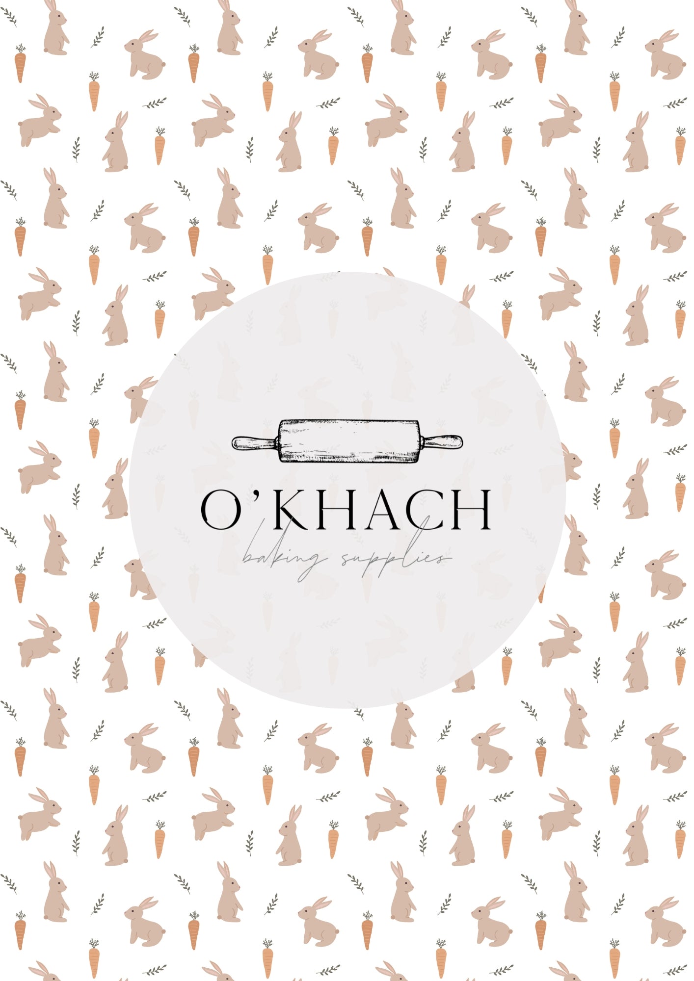 Bunny Garden Pattern No.9 - Edible Image - O'Khach Baking Supplies