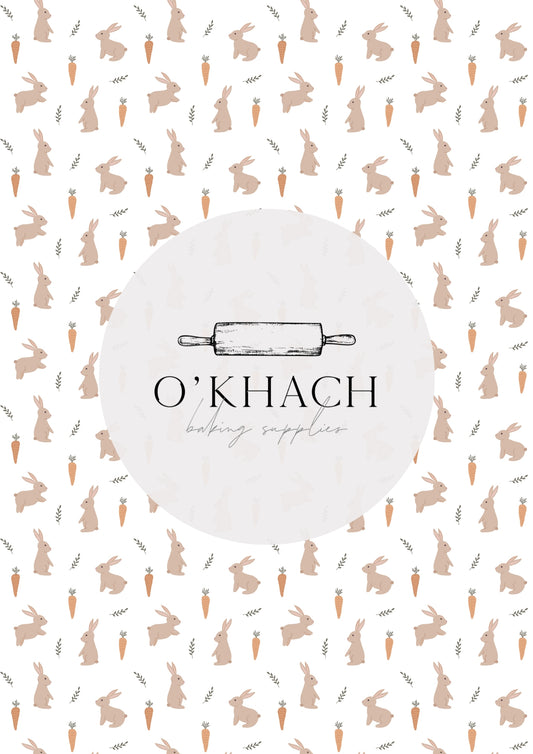 Bunny Garden Pattern No.9 - Edible Image - O'Khach Baking Supplies