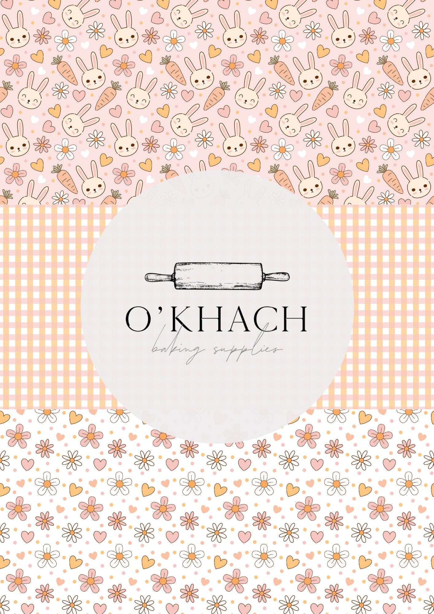 Bunny Hop Pattern No.14 - Edible Image - O'Khach Baking Supplies