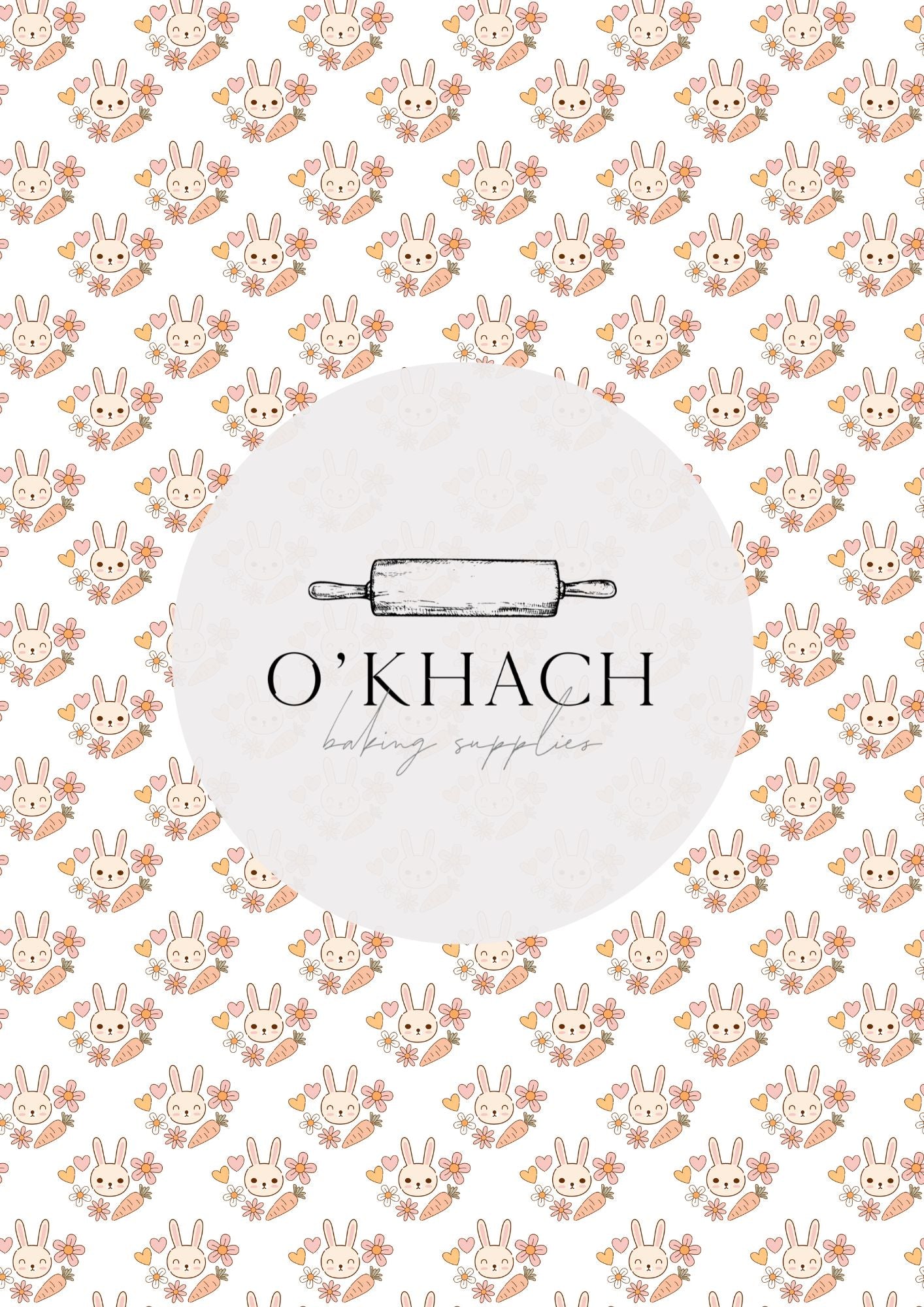 Bunny Hop Pattern No.2 - Edible Image - O'Khach Baking Supplies