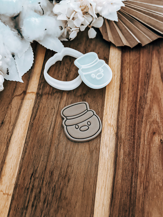 Mini Mr Snowman - Cookie Stamp and Cutter - Ideal for Fondant & Sugar Cookies