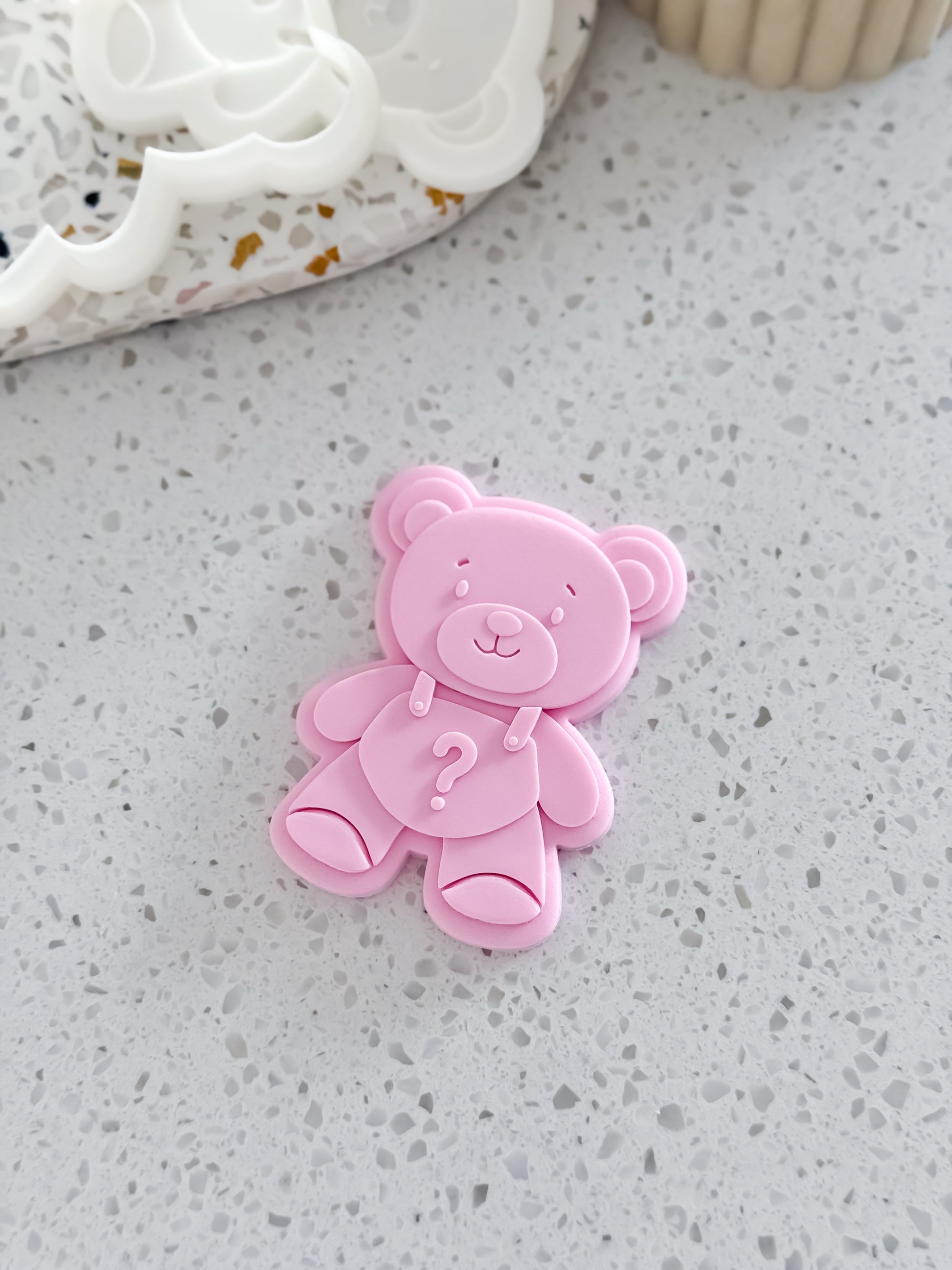 Teddy’s Gender Surprise Stamp & Cutter - Perfect for Fondant & Sugar Cookies