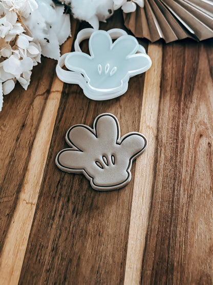 Glove (Mickey Mouse) - Cookie Stamp and Cutter - Ideal for Fondant & Sugar Cookies