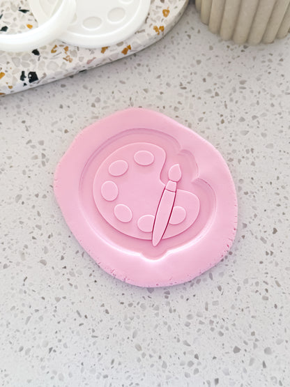 Paint Pallet (With Brush) Stamp & Cutter - Perfect for Fondant & Sugar Cookies