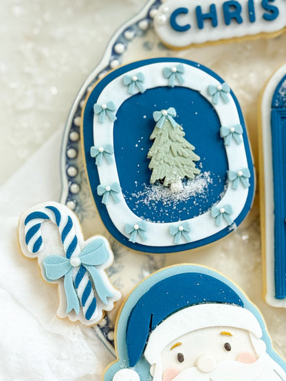 Mini Candy Cane (Bow) - Cookie Stamp and Cutter