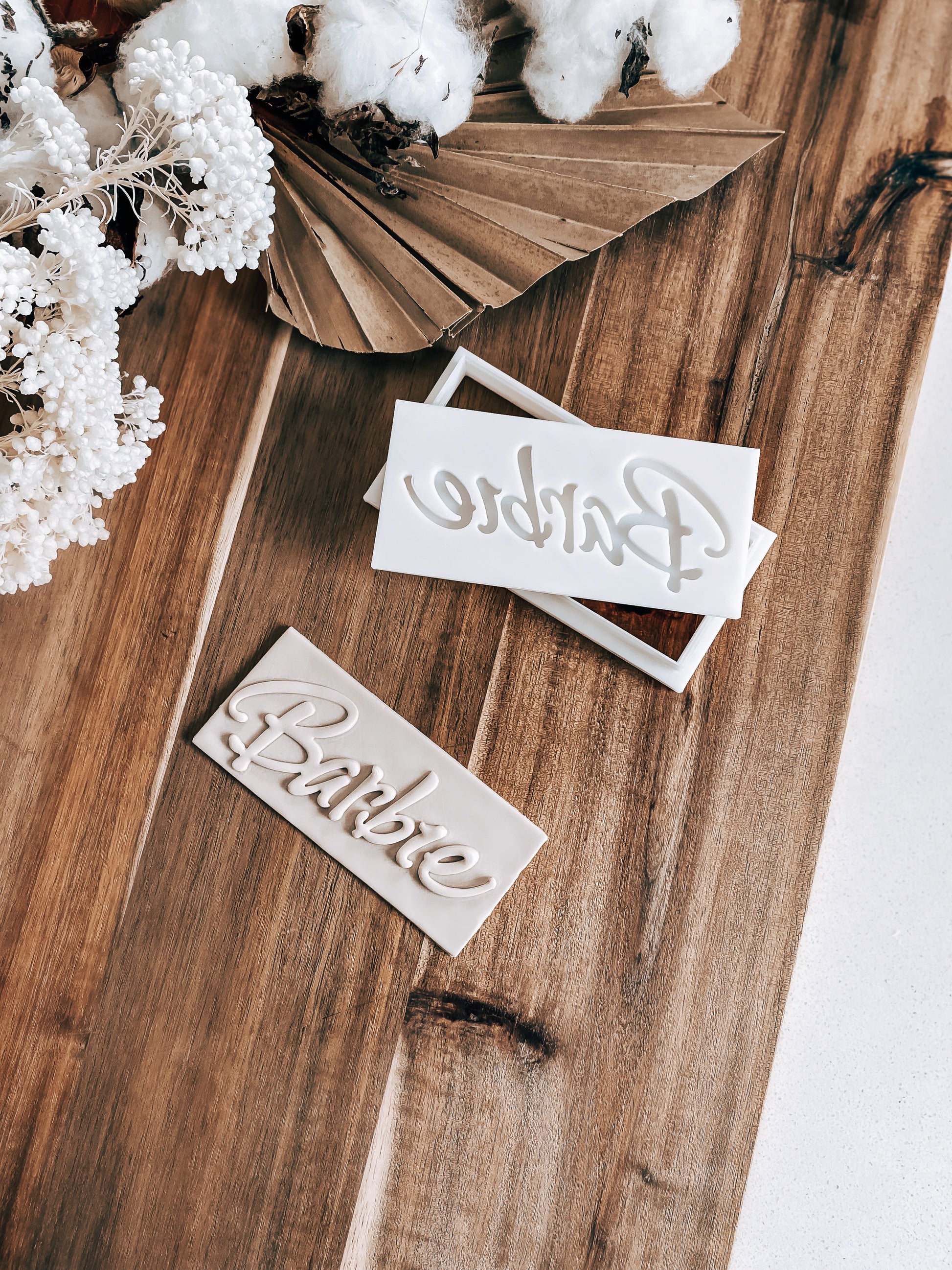 Doll Script Font - Cookie Stamp & Cutter - Fondant & Sugar Cookies