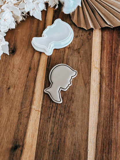 Doll Man Head Outline - Cookie Stamp & Cutter - Fondant & Sugar Cookies