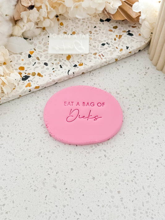 Eat A Bag Of Dicks Cookie Stamp - Perfect for Fondant & Sugar Cookies