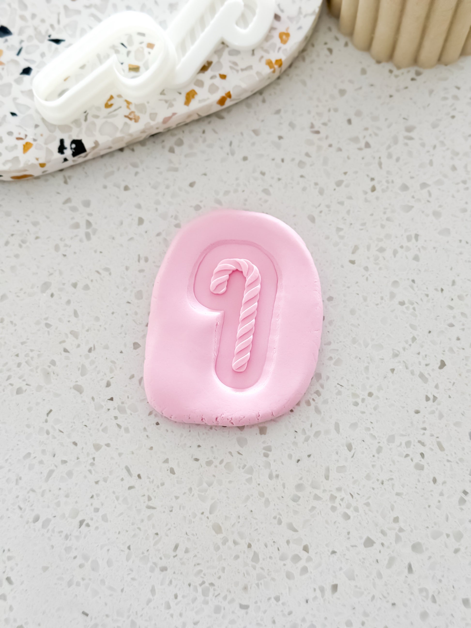 Mini Candy Cane Stamp & Cutter - Perfect for Fondant & Sugar Cookies