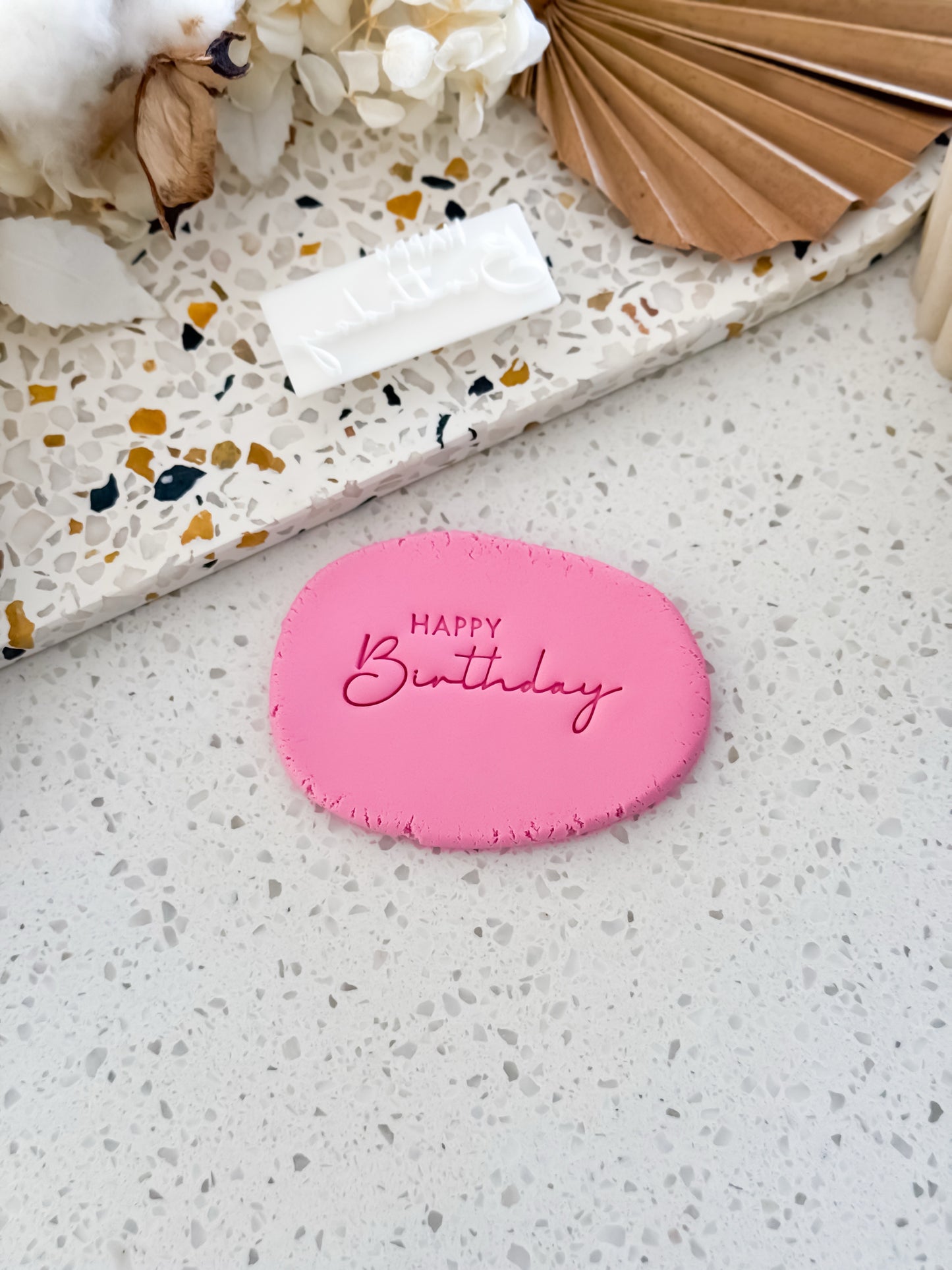 Happy Birthday Cookie Stamp - Perfect for Fondant, Sugar Cookies & Baking