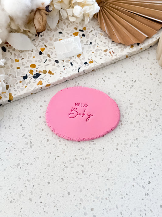 Hello Baby Cookie Stamp - Perfect for Fondant, Sugar Cookies & Baking