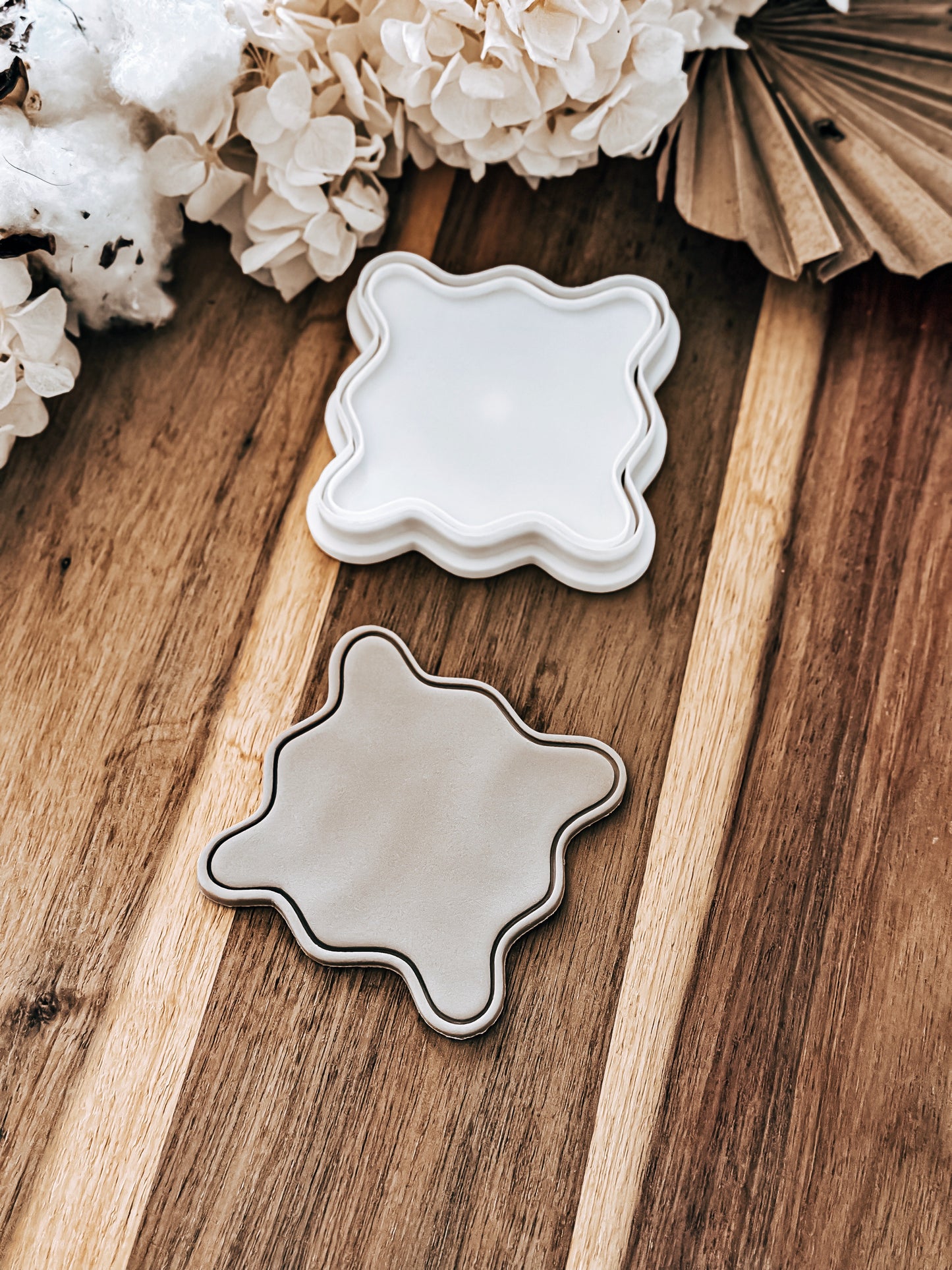 Wavy Square - Cookie Stamp & Cutter - O'Khach Baking Supplies