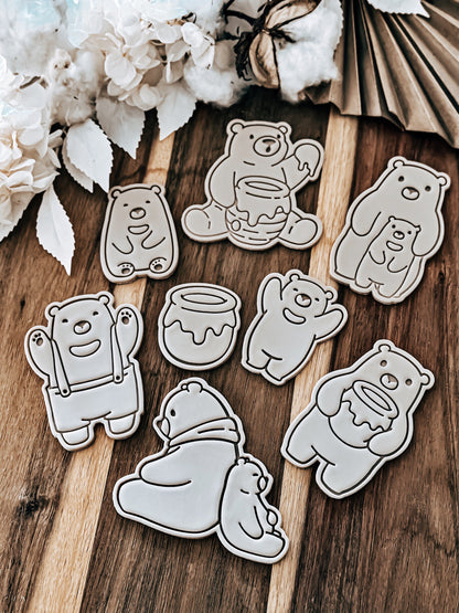 Happy Bear - Cookie Stamp & Cutter - O'Khach Baking Supplies